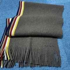 ま*子様 美品Paul Smith ウールマフラー グレー ストライプ