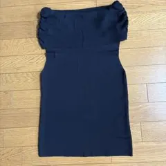 オフショルダー ノースリーブ ニット ブラック Mサイズ