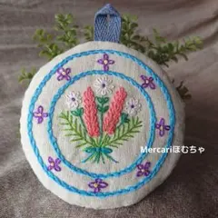 2605-2 手のひら巾着サシェ 香り袋 花刺繍 アジサイ 紫陽花 - メルカリ