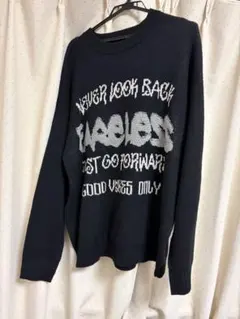 グラフィック ニット セーター ブラック