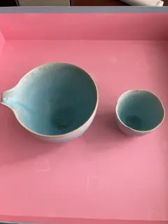 水色陶器製　酒器セット