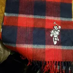 ミッキーマウス チェック柄マフラー