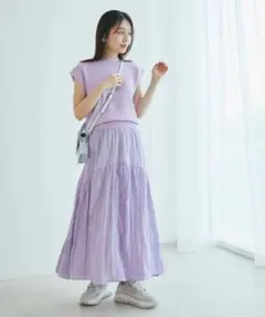 【タグ付き未使用★】VIS ニットドッキングワンピース❤️サイズFREEラベンダー