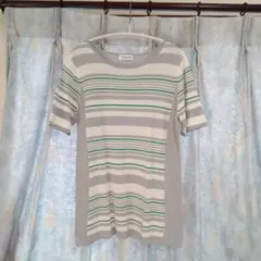 【美品】春ニット 半袖 Mのサムネイル