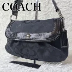 美品✨COACH コーチ ワンショルダーバッグ シグネチャー ブラック