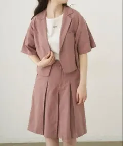 【タグ付き】　idem タックハーフパンツ　ピンク　S