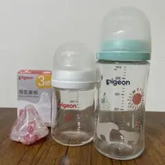 pigeon 哺乳瓶ガラス160ml 240ml 乳首M