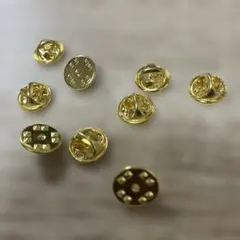 ピンバッジ用留め具 キャッチ ゴールド 9個セット