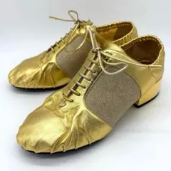 【美品】サルヴァトーレフェラガモ レースアップシューズ ゴールド 23.5