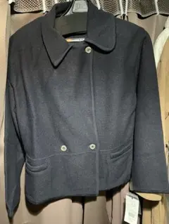 黒 ウール ピーコート レディースジャッケットタグ付き
