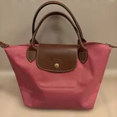 ロンシャン　プリアージュ　longchamp ピンク トートバッグ