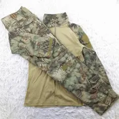 美品◎ノーブランド カーキ 枯草色 コンバットシャツ タクティカルパンツ 迷彩柄