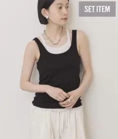 【2点セット】レイヤードデザインタンクトップ Lのサムネイル