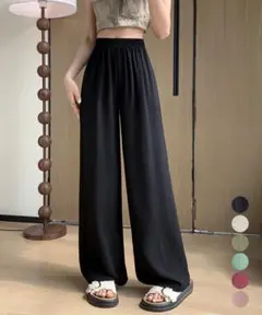 着やせパンツお洒落/ロングパンツ低身長/大人可愛いボトムス