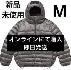 Supreme Micro Down Half Zip hooded シルバー色