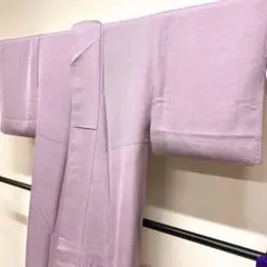色無地　正絹　一つ紋　縮緬　パープルカラー　着物　081tz
