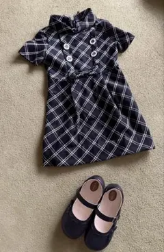 メゾピアノ　ワンピース120cm 靴　セット20cm