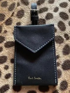 未使用品 ポールスミス オールレザー チャーム ブラック キーホルダー カード