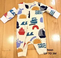 Next 海と船柄ロンパース 0-3M