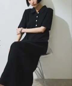 ADAM ET ROPÉ ハーフスリーブポロシャツワンピース　アダム・エ・ロペ