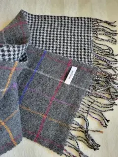 MORGAN HOMME チェック×千鳥格子 マフラー メンズ