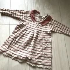 earth music&ecology ストライプ 長袖 ワンピース 80cm