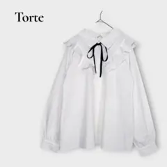 トルテ TORTE ブラウス 長袖 F フリル リボン ホワイト