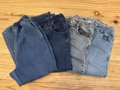 GU バレルレッグジーンズ 120cm 3本セット(1本おまけ付き)