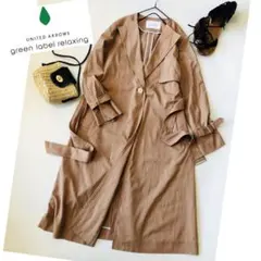 極美品 トレンチコート ロング レディース テロンチ スプリングコート F18