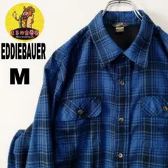 usa古着 EDDIEBAUER ネルシャツ　M ブルー　ブラック　チェック