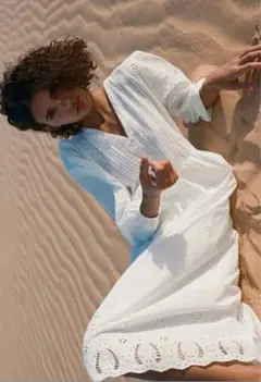 ZARA エンブロイダリー ロングワンピース