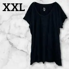 レア✨ブラック Tシャツ 【XXL】　100%コットン　大きいサイズ