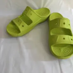 Crocs サンダル ライムグリーン 2ストラップ　メンズ　27