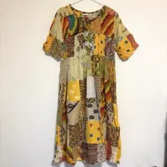 chou chou de chouette 黄色 ロングワンピース M～Lサイズ