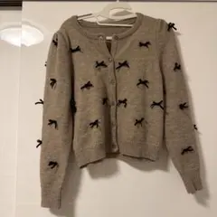 fitmore リボン　カーディガン　ベージュ