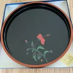 宮﨑 琉球漆器 丸盆 木製 ハイビスカス うるし塗り 30cm - メルカリ