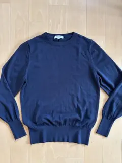 プラステ　紺　ネイビー　クルーネックニット　セーター　ウール100% Mサイズ