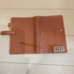 ブラウンレザー ブックカバー ポケット付き