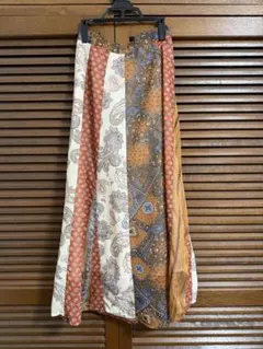 rps マルチカラーパターン フレアスカート ロング　ペイズリー