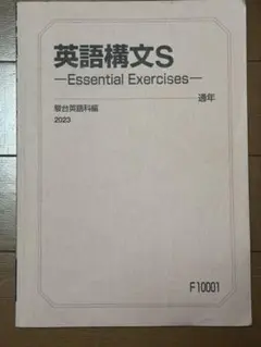 駿台 2023年度 【英語構文S】 未使用 美品