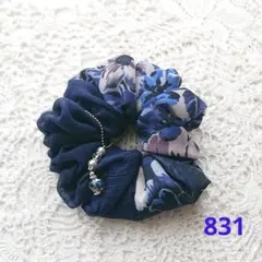 ハンドメイドシュシュM-4304♡薔薇柄ジョーゼット♡ - メルカリ