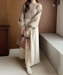 NICE CLAUP マルチウェイニットセットワンピース