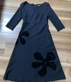 Jocomomola ホコモモ　黒　ワンピース　４０ フォーマル　花柄