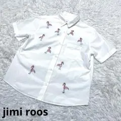美品】 jimi roos ジミルース フラミンゴシャツ 刺繍 イタリア製 M 