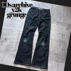 00s OLD UNIQLO black denim flare pants