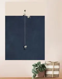 ミッドセンチュリー キャンバスポスター モダンレトロ ヘルプPIG A3サイズ