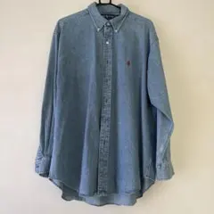 Ralph Lauren デニムシャツ 長袖 LL 赤ポニーBLAIRE