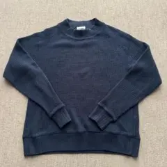 【美品】Jackman ジャックマン ワッフル モックネック ネイビー Mのサムネイル