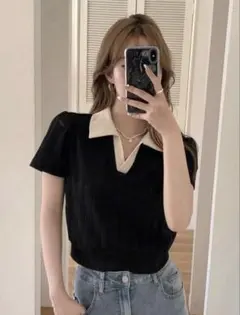shein DAZY パフスリーブ Tシャツ クロップトップス レディースのサムネイル