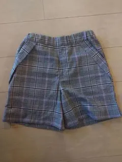 チェック柄ハーフパンツ グレー系　１３０